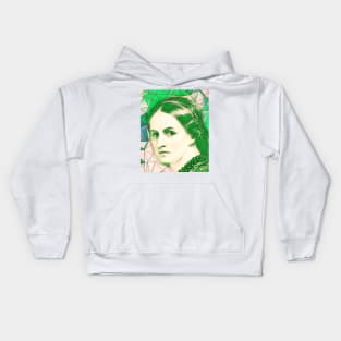 Anne Bronte Green Portrait | Anne Bronte Artwork 8 Kids Hoodie